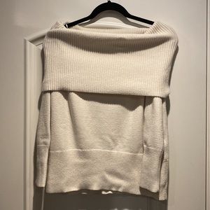 Seven sister cream off shoulder sweater
